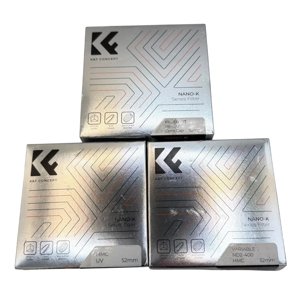 K&F Concept Nano-K Series 52mm Filter Set Variable ND2-400 and UV HMC 3 Pack